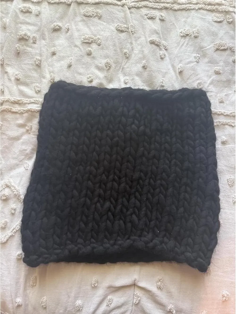 Mischa Lampert Black Chunky Knit Merino Wool Snood Scarf